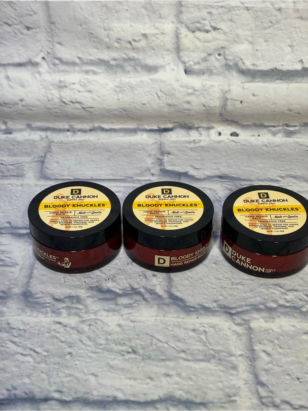 Duke Cannon Bloody Knuckles Hand Repair Balm 1.4oz each Lot Of 3 Fragrance Free.